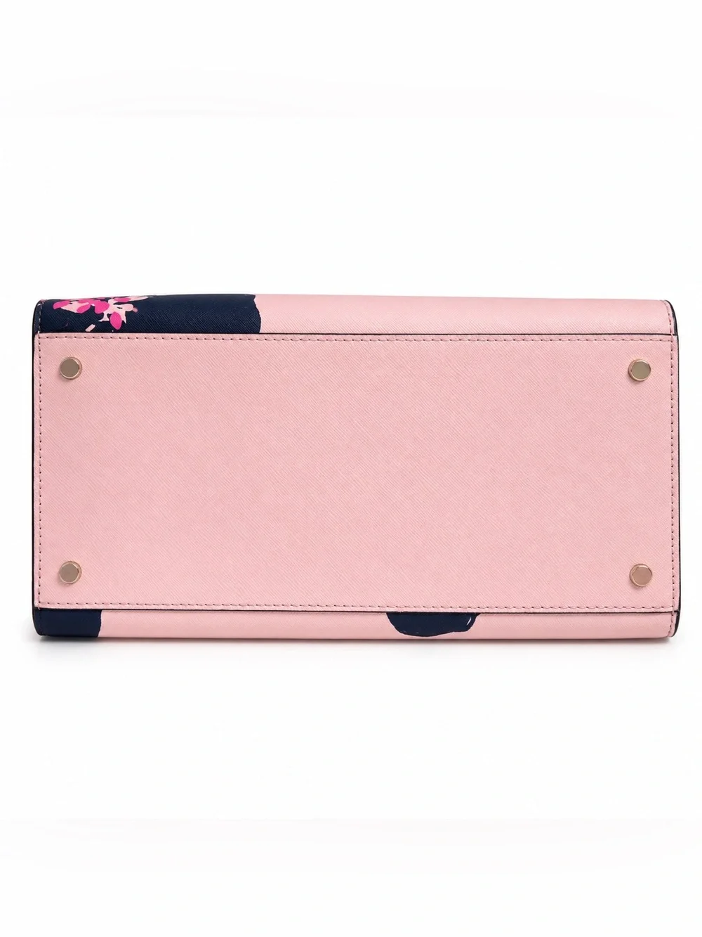 Kate Spade New York Pink Navy Grand Flora Cameron Satchel Crossbody Saffiano Bag